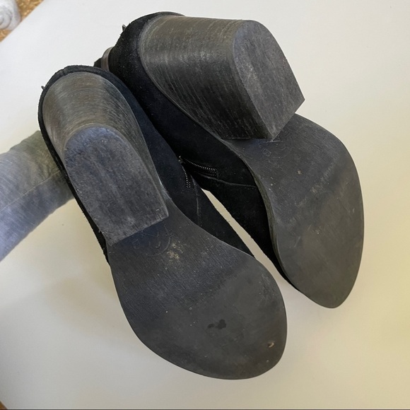 Black Leather Heeled Booties size 7.5 - Picture 8 of 9